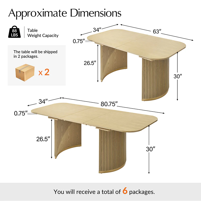 Josefina 8-Piece Modern Extendable Dining Set with Chairs and Buffet - Image 5