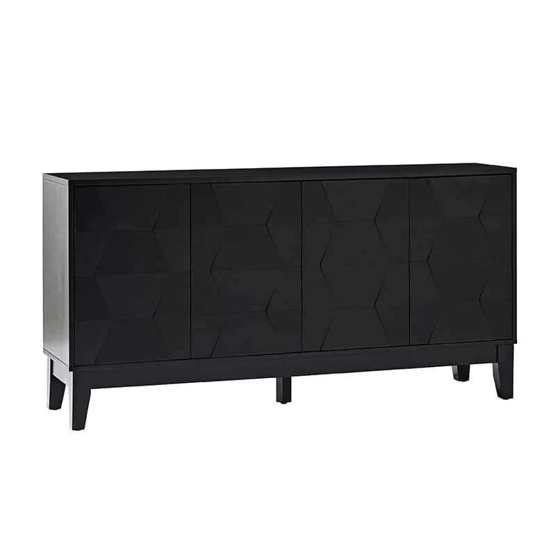 Kamu 60″ Wood Sideboard – Mid-Century Modern Storage Cabinet - Image 21