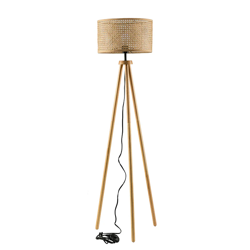 Easyshift™ Tripod Floor Lamp with Rattan Shade - Image 3