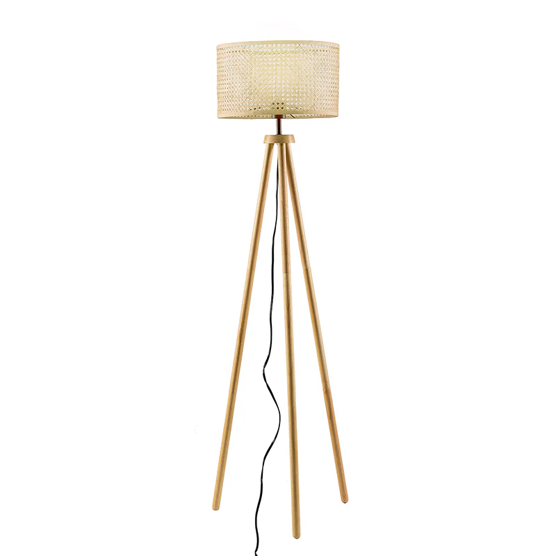 Easyshift™ Tripod Floor Lamp with Rattan Shade - Image 4