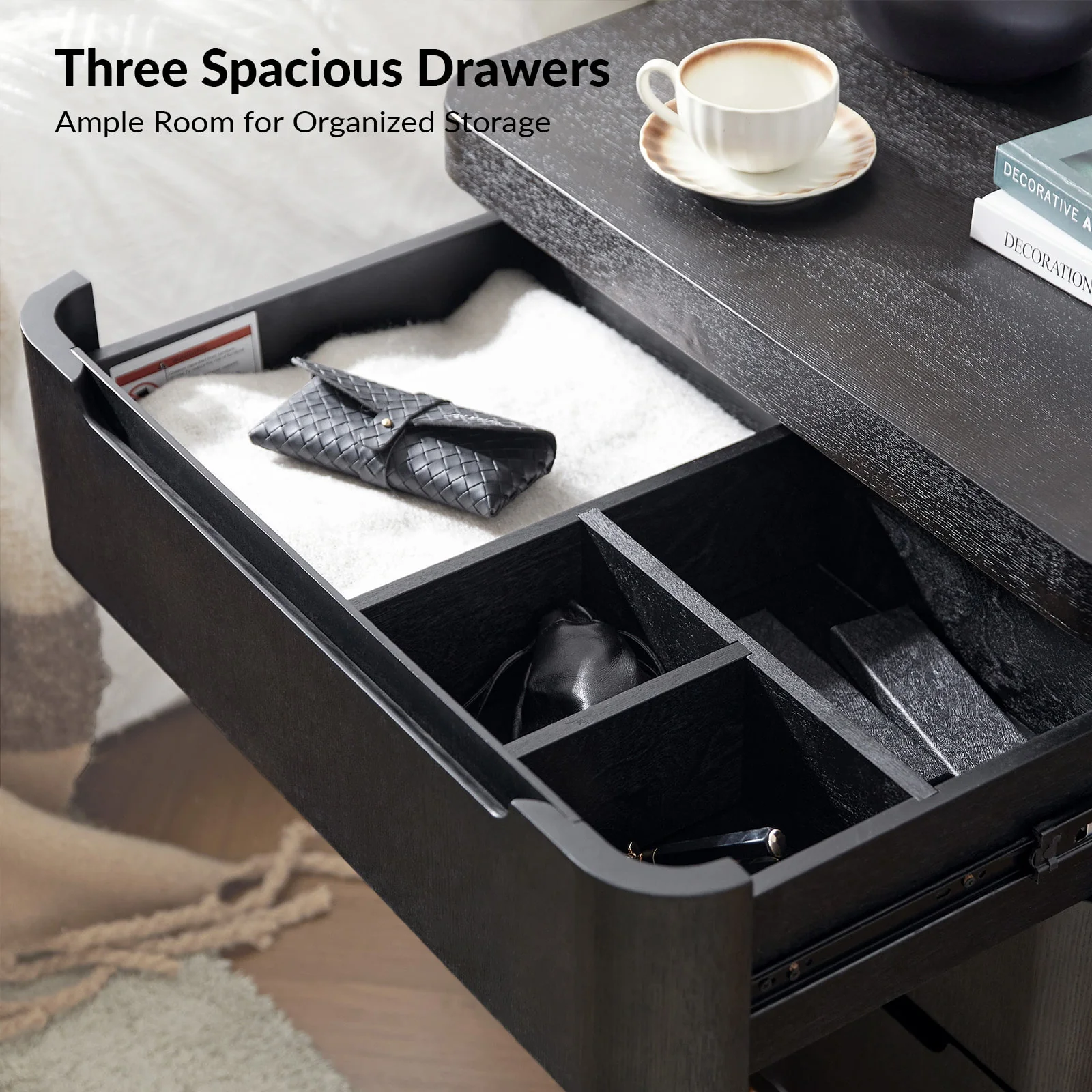 Ravona Large 3-Drawer Nightstand with Hidden Storage(Optional Types) - Image 21