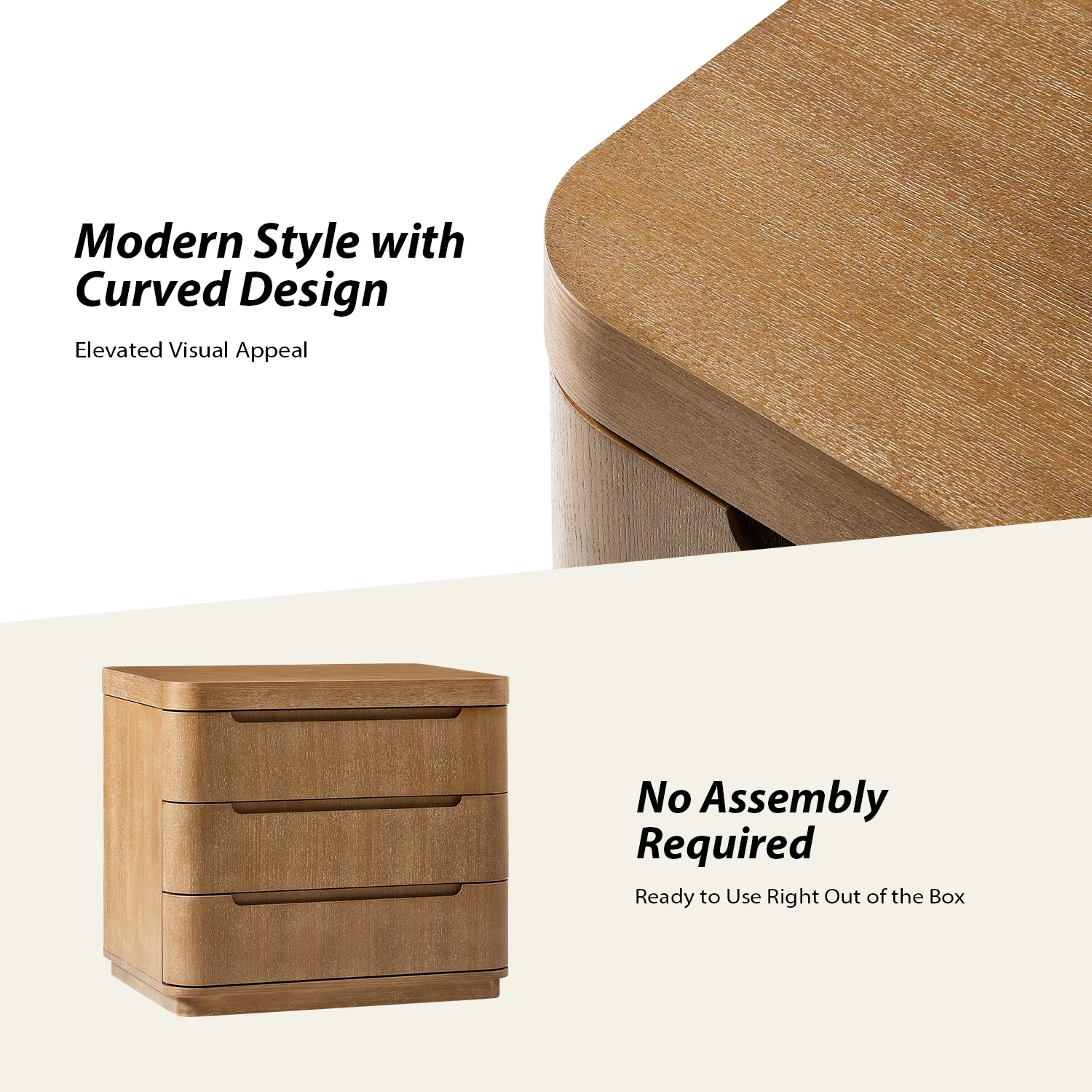 Ravona Large 3-Drawer Nightstand with Hidden Storage(Optional Types) - Image 31