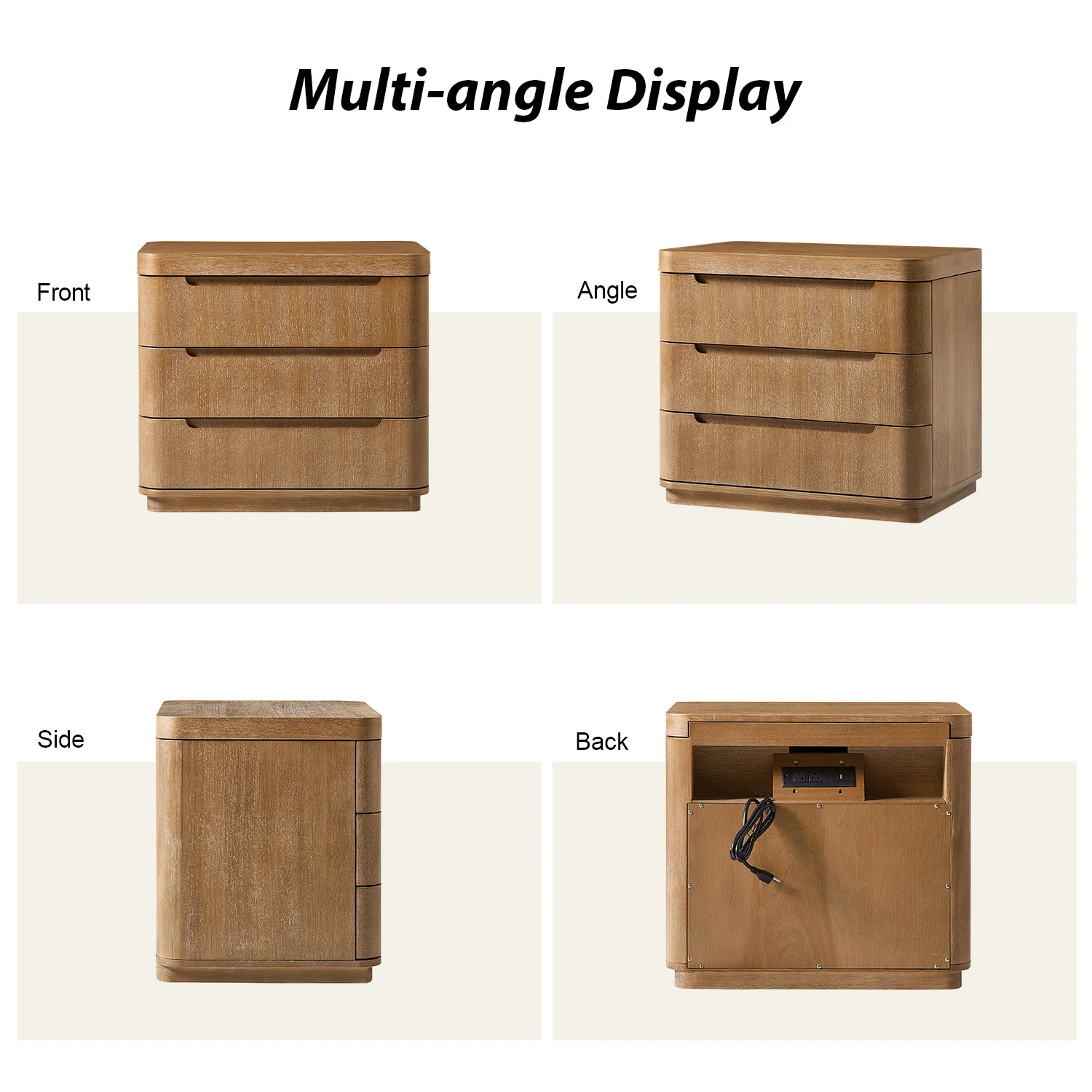 Ravona Large 3-Drawer Nightstand with Hidden Storage(Optional Types) - Image 33