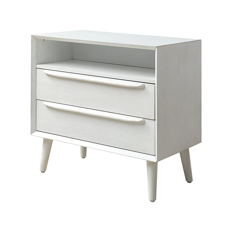 Lilian 2 - Drawer Mid Century End Table with Built-in Outlets(Optional Types) - Image 13