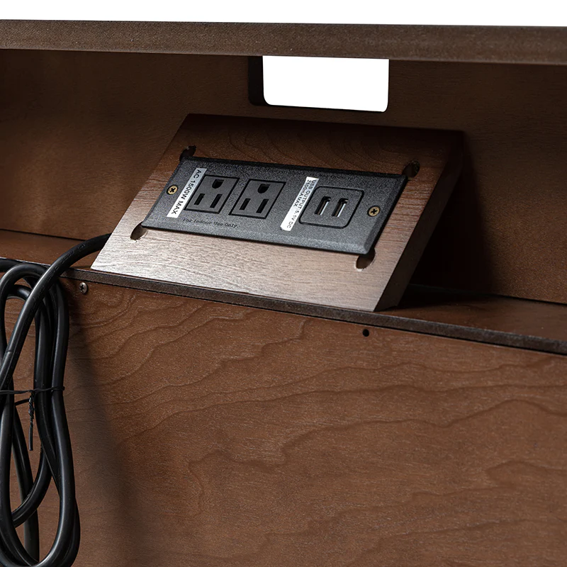 Lilian 2 - Drawer Mid Century End Table with Built-in Outlets(Optional Types) - Image 23