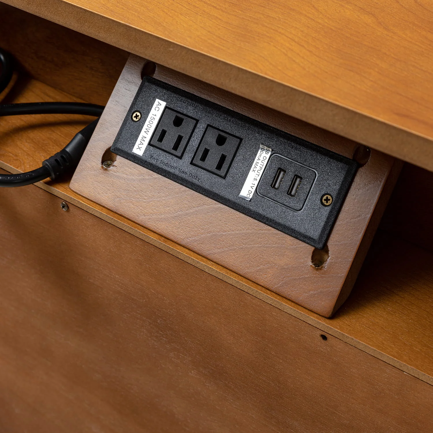 Lilian 2 - Drawer Mid Century End Table with Built-in Outlets(Optional Types) - Image 31
