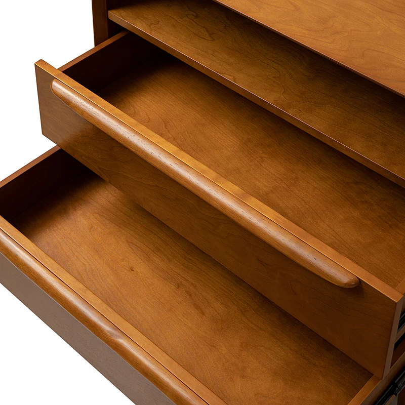 Lilian 2 - Drawer Mid Century End Table with Built-in Outlets(Optional Types) - Image 4