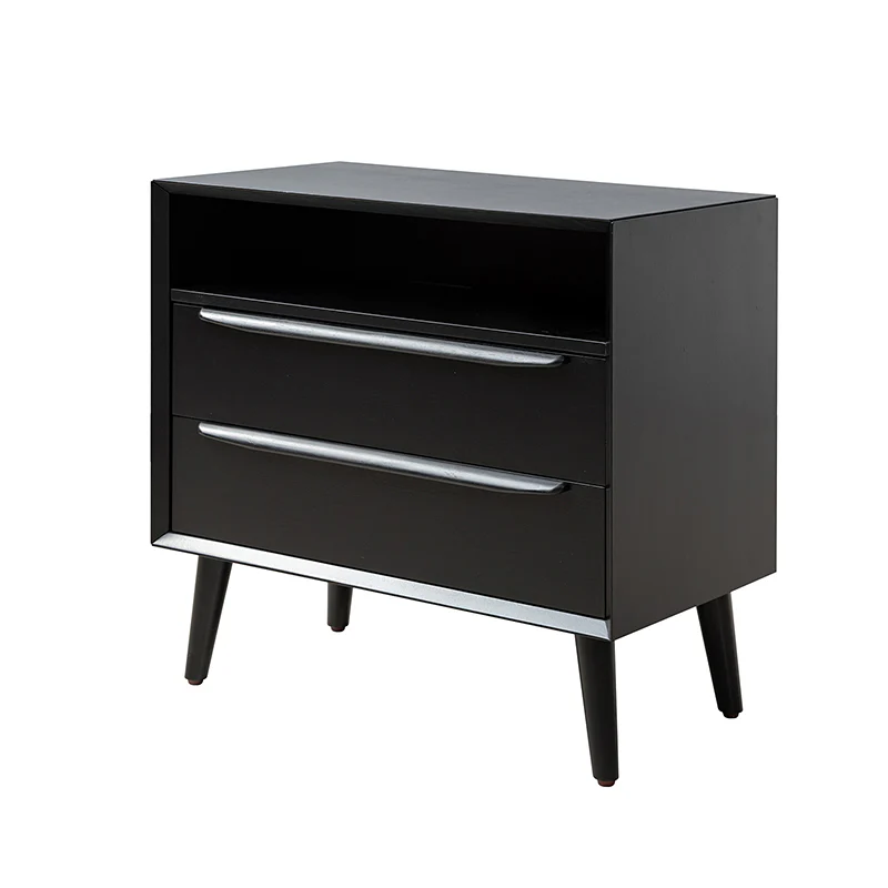 Lilian 2 - Drawer Mid Century End Table with Built-in Outlets(Optional Types) - Image 7