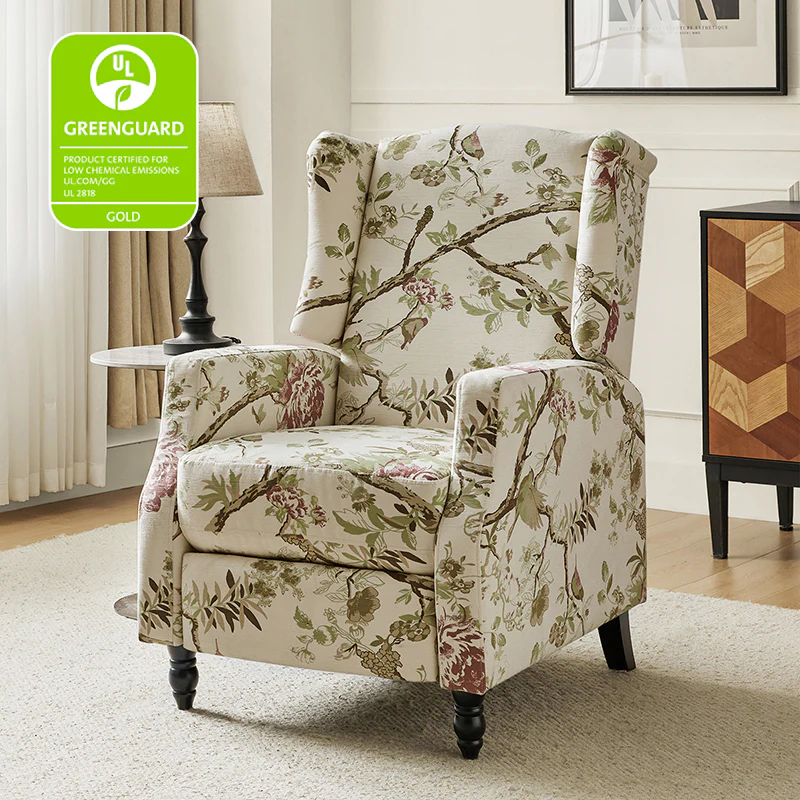 Lilith Upholstered Recliner Chair with Adjustable Backrest & Footrest - Image 42