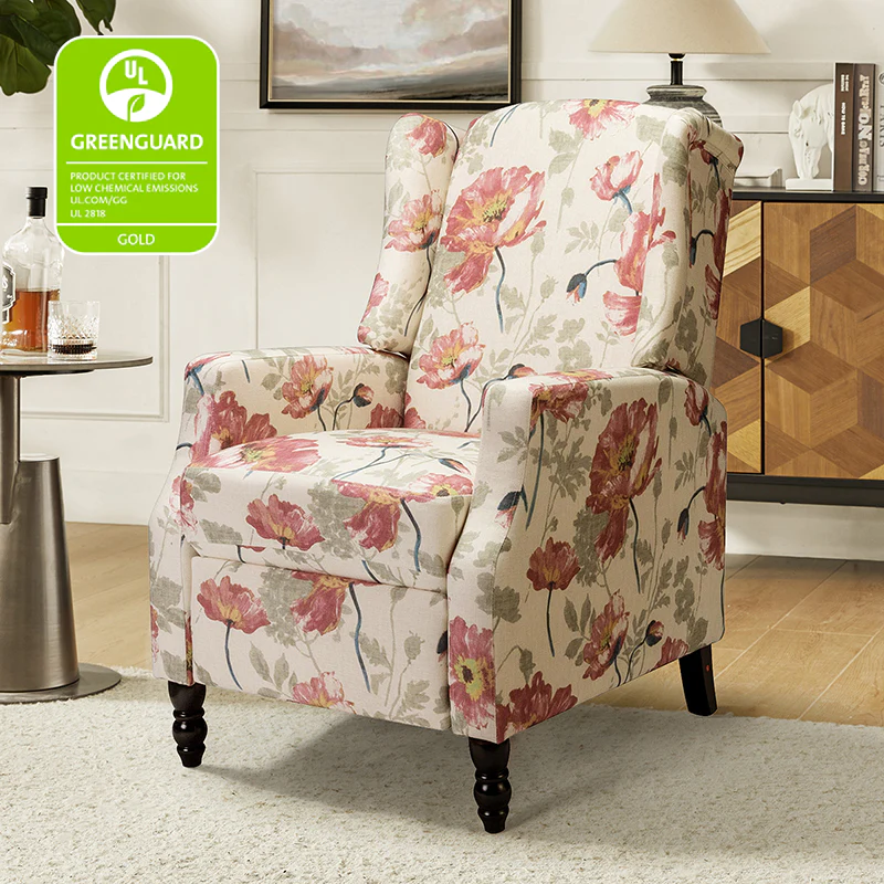 Lilith Upholstered Recliner Chair with Adjustable Backrest & Footrest - Image 48