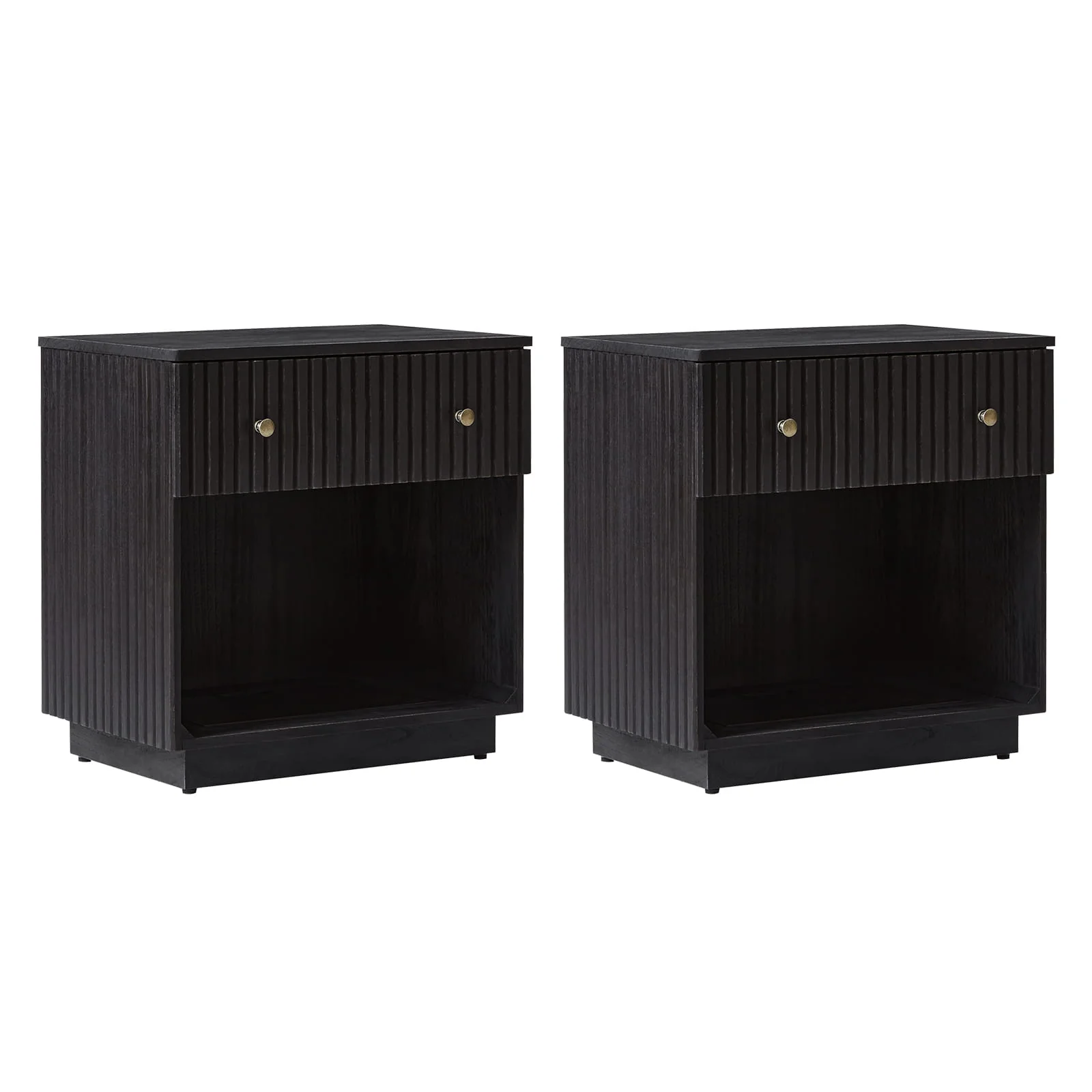 Lina Modern Solid Wood End Table with Charging Station – Slatted Bedside Table with Hidden Storage(Optional Types) - Image 31