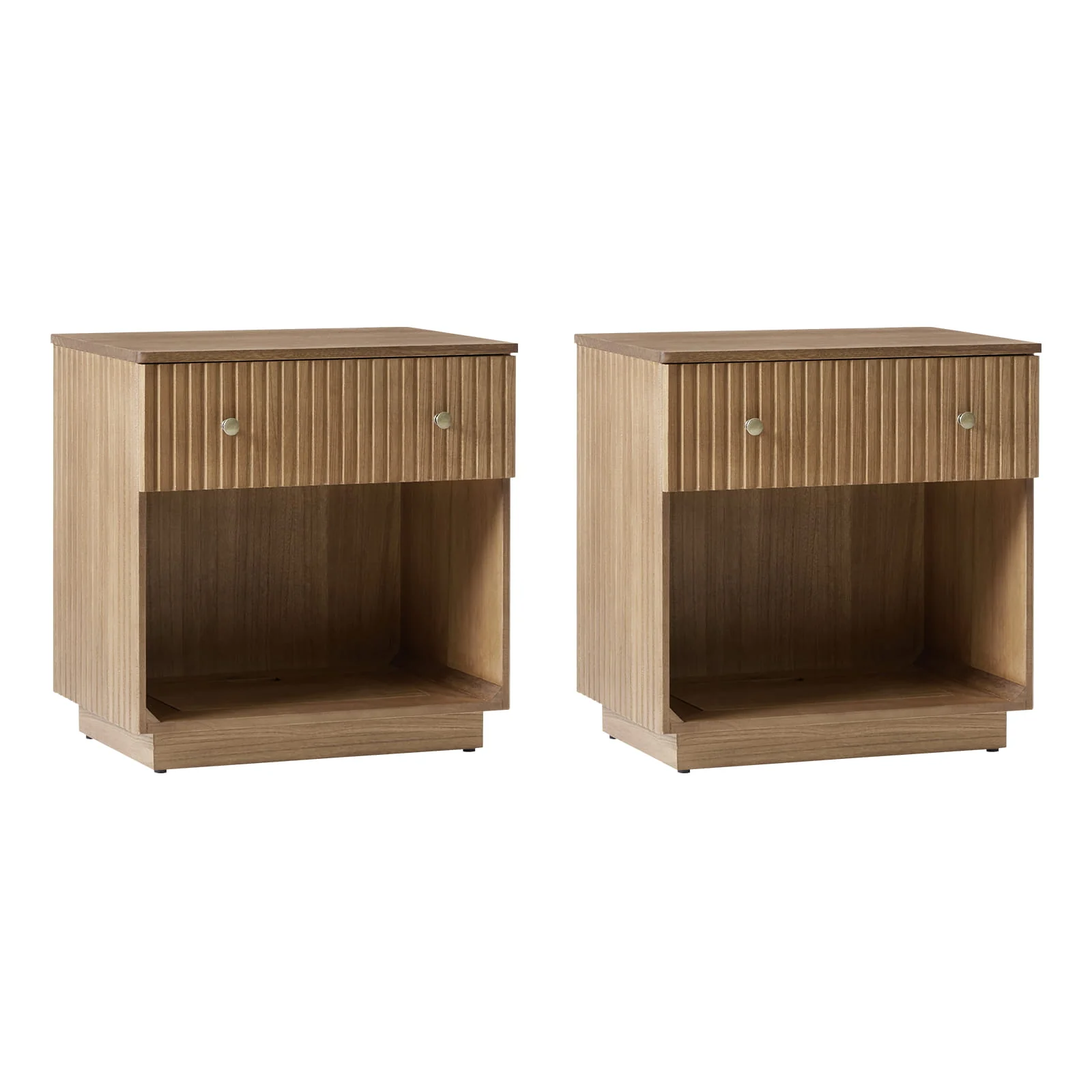 Lina Modern Solid Wood End Table with Charging Station – Slatted Bedside Table with Hidden Storage(Optional Types) - Image 38