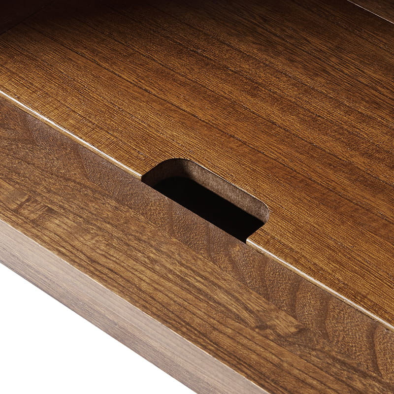 Lina Modern Solid Wood End Table with Charging Station – Slatted Bedside Table with Hidden Storage(Optional Types) - Image 6