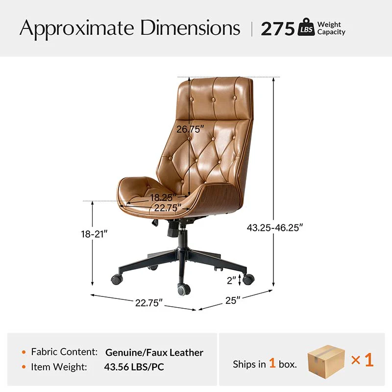 Linzy Genuine Leather Office Chair - Image 12