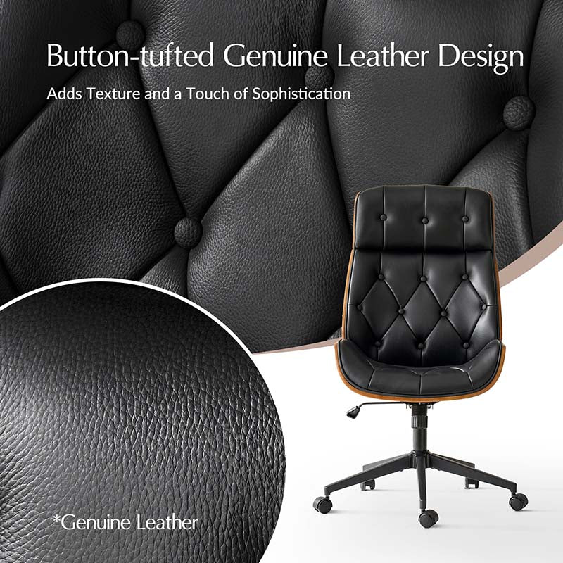 Linzy Genuine Leather Office Chair - Image 9