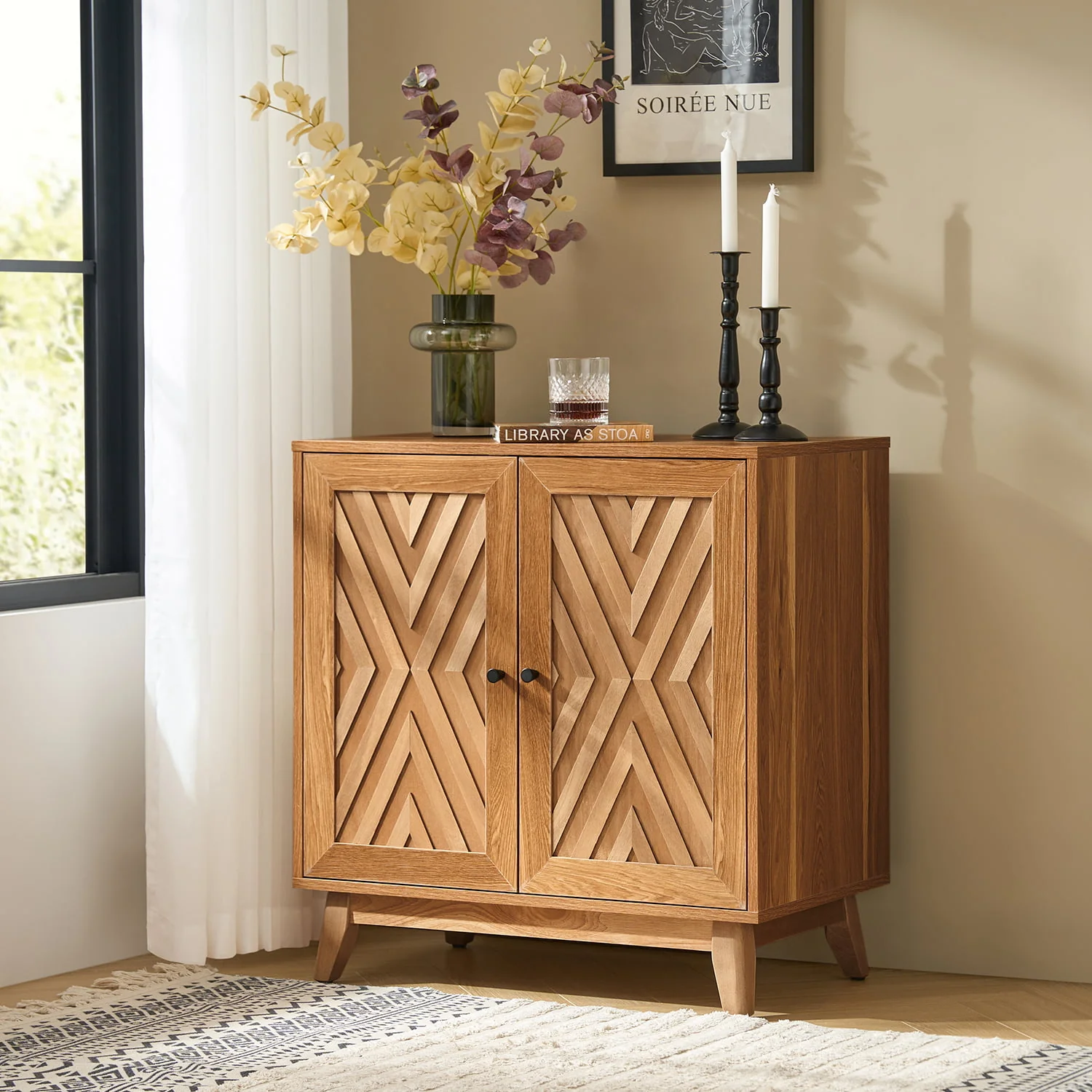 Livius 30" Tall 2-Door Mid-century Modern Accent Cabinet - Image 10