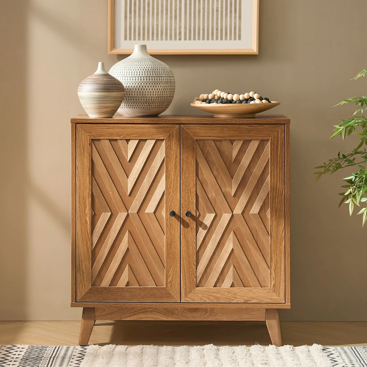 Livius 30" Tall 2-Door Mid-century Modern Accent Cabinet - Image 9