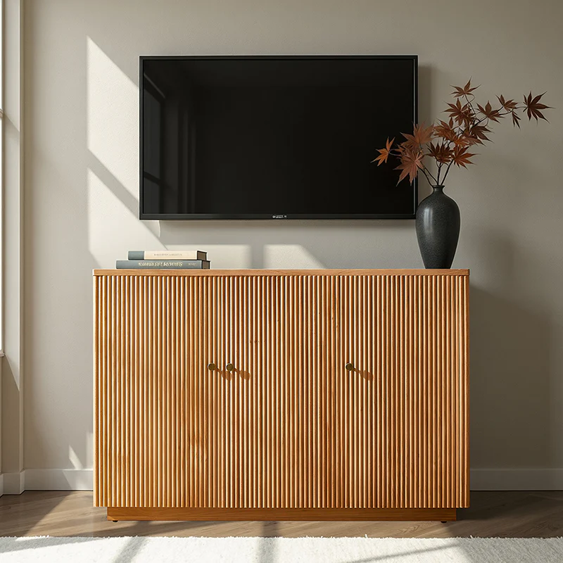 Mack Modern Fluted Solid Wood Sideboard with Elegant Storage Solution - Image 13