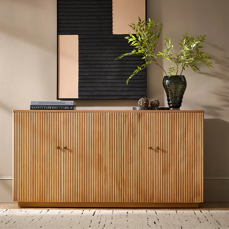 Mack Modern Fluted Solid Wood Sideboard with Elegant Storage Solution - Image 29