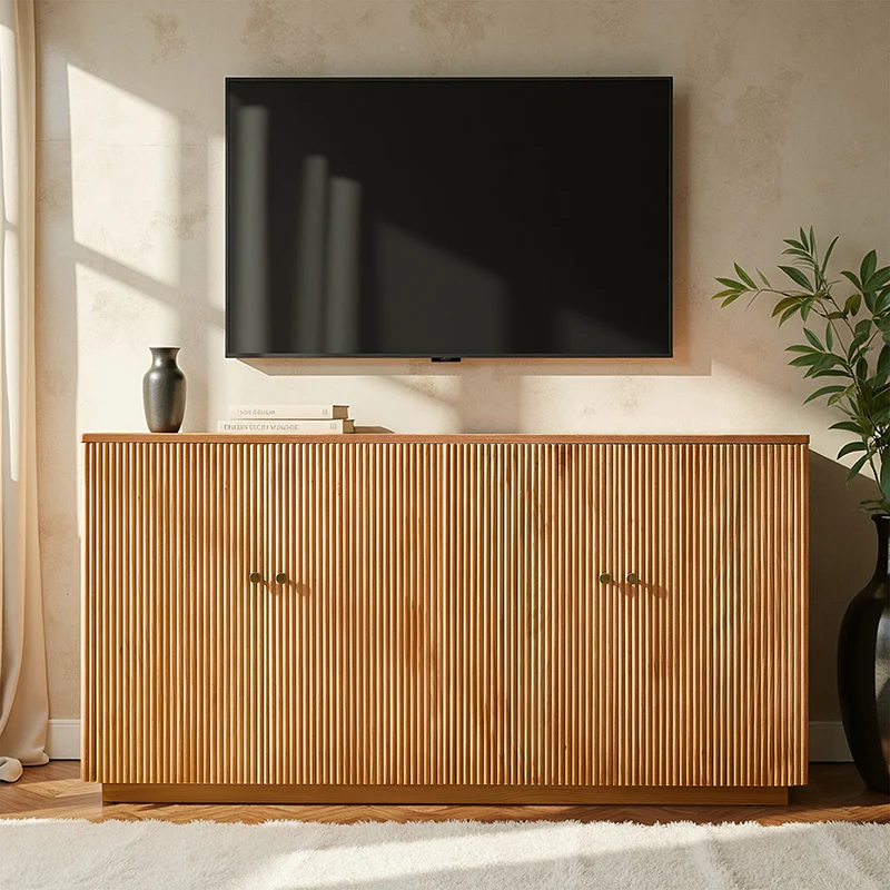 Mack Modern Fluted Solid Wood Sideboard with Elegant Storage Solution - Image 31
