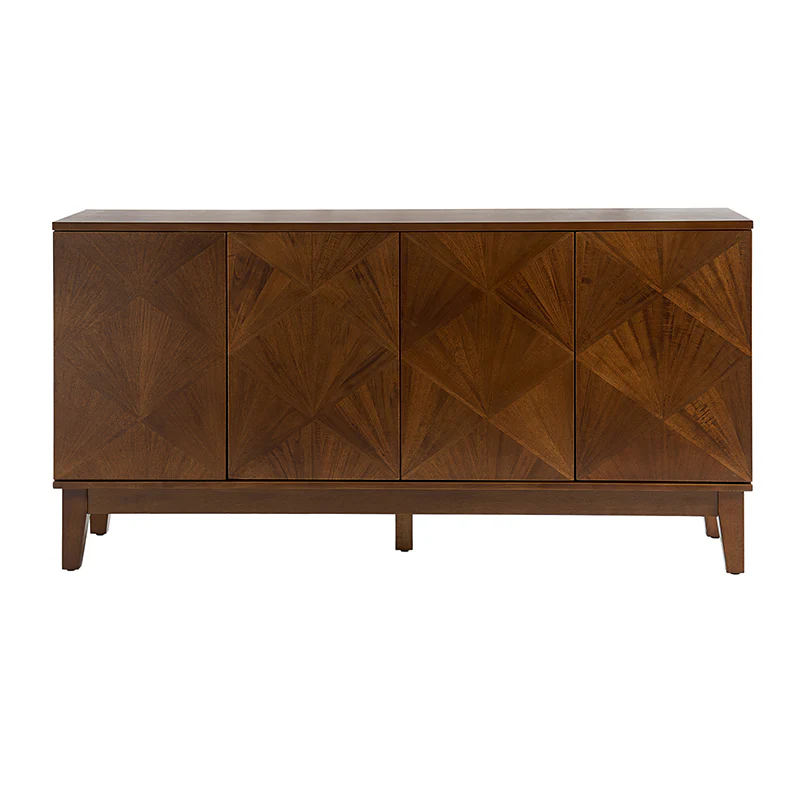 Marcos 60" Wide Mid-century Geometric Patterns Sideboard with Solid Wood Legs - Image 4