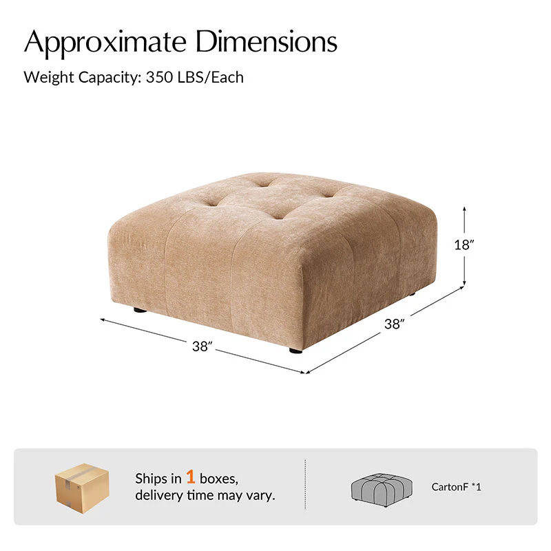 Memosa Deep-Seat Modular Sectional Ottoman - Image 11