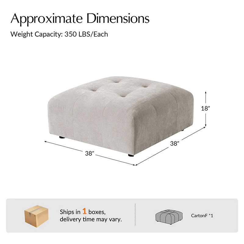Memosa Deep-Seat Modular Sectional Ottoman - Image 4