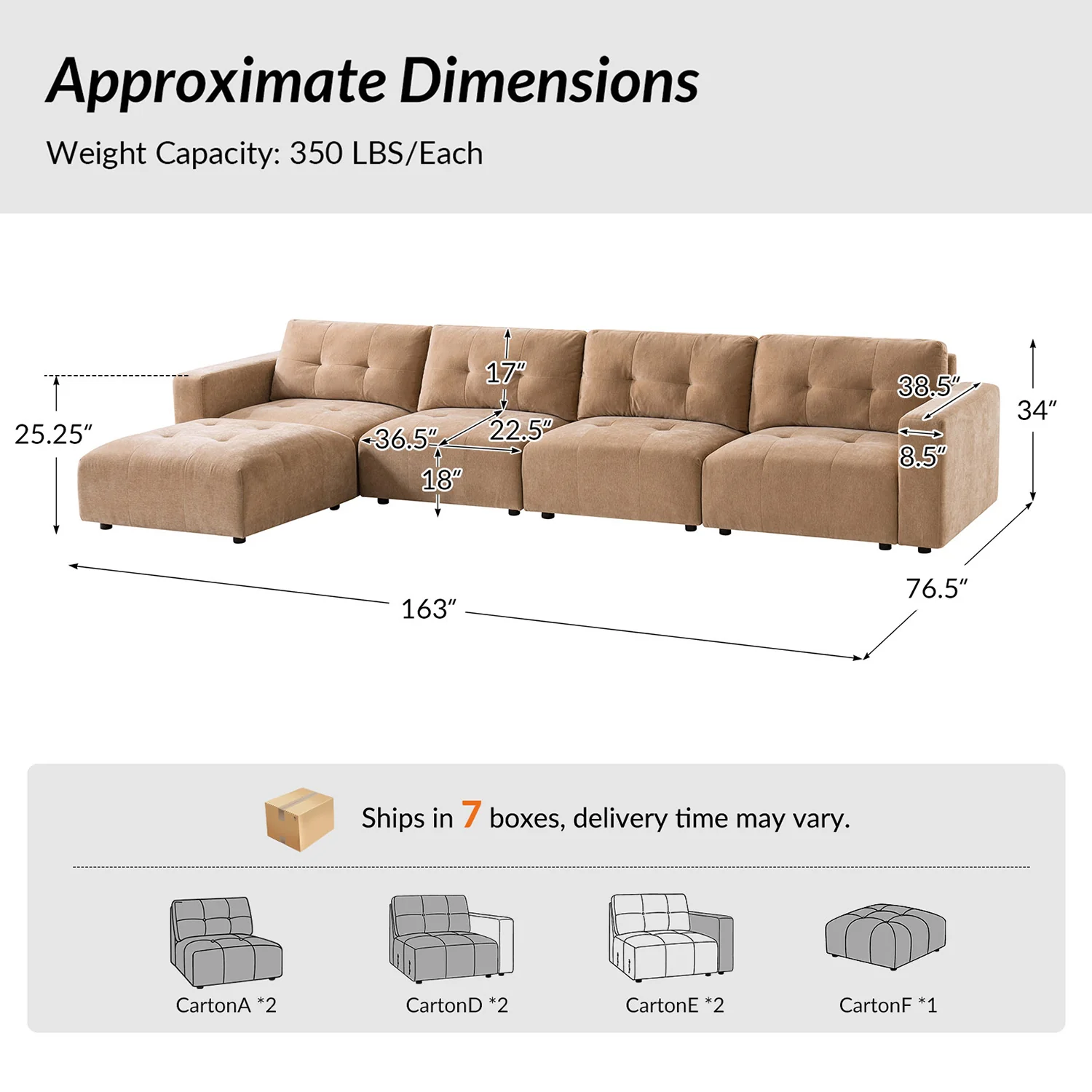 Memosa Deep-Seat Modular Sectional Sofa with Memory Foam — Modern Living Comfort - Image 12