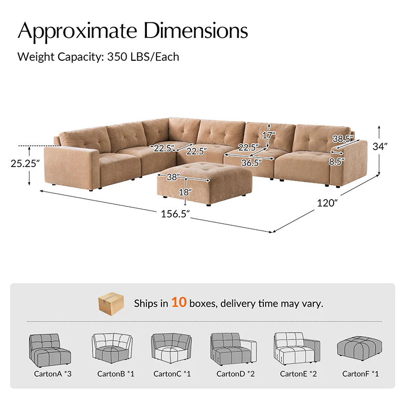 Memosa Deep-Seat Modular Sectional Sofa with Memory Foam — Modern Living Comfort - Image 42