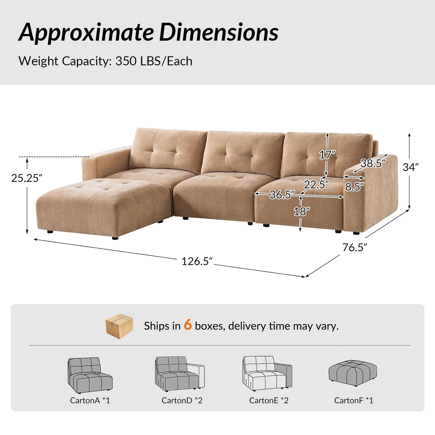 Memosa Deep-Seat Modular Sectional Sofa with Memory Foam — Modern Living Comfort - Image 58
