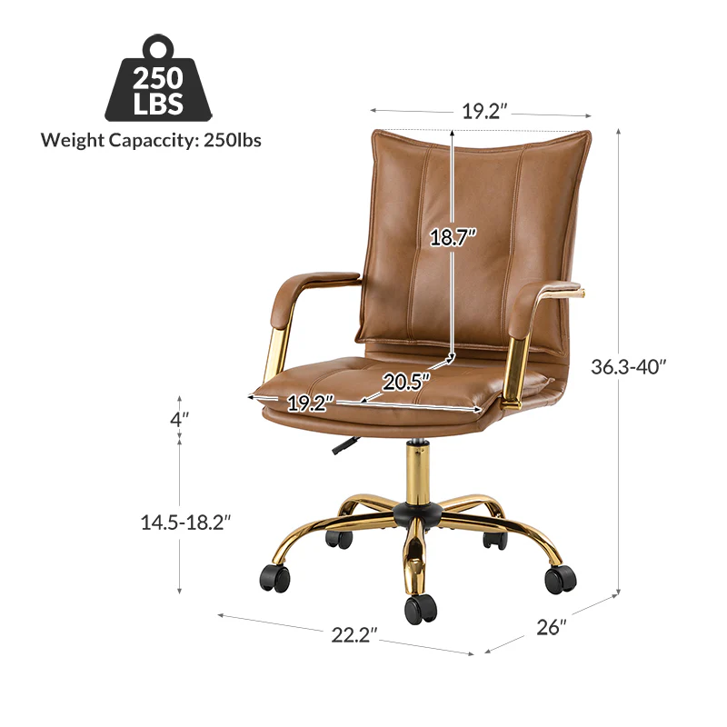 Michele Vegan Leather Task Accent Chair - Image 3