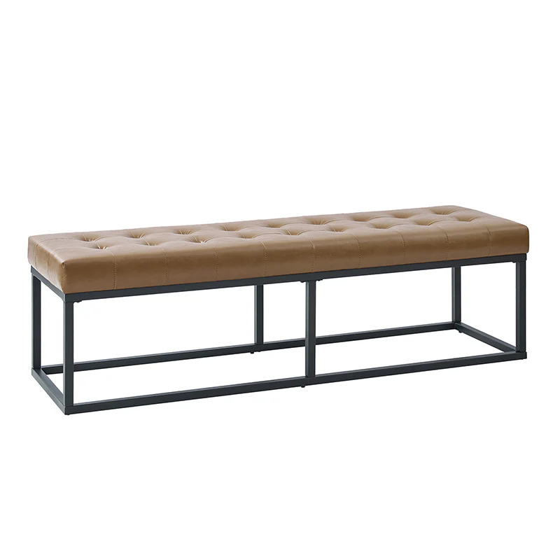 Amparo Mid-century Modern Bench with metal base - Image 5