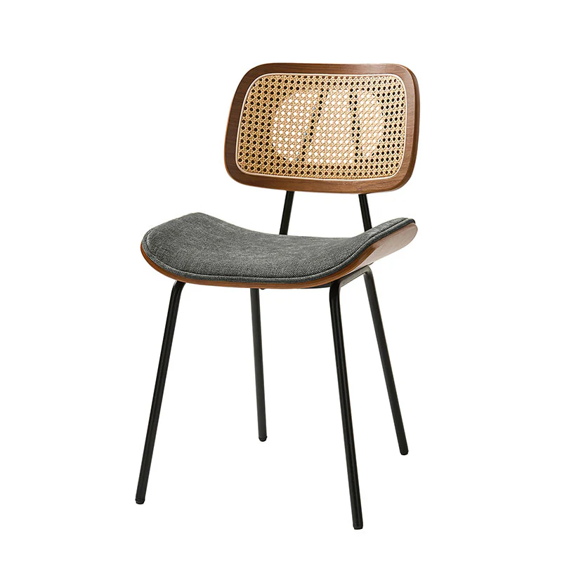 Doley Mid-Century Modern Dining Chair with Rattan Backrest,Set of 2 - Image 21