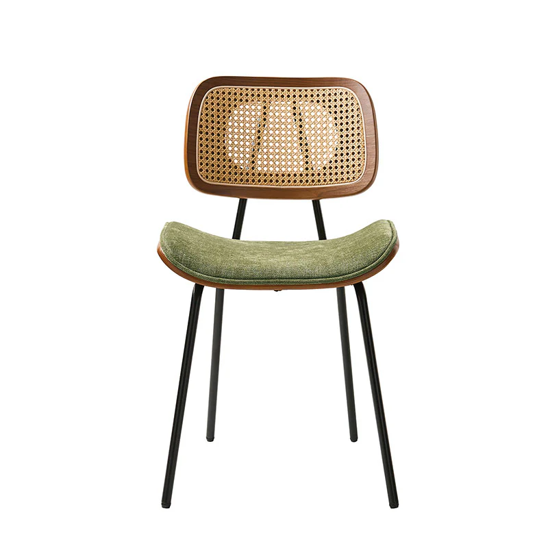 Doley Mid-Century Modern Dining Chair with Rattan Backrest,Set of 2 - Image 27