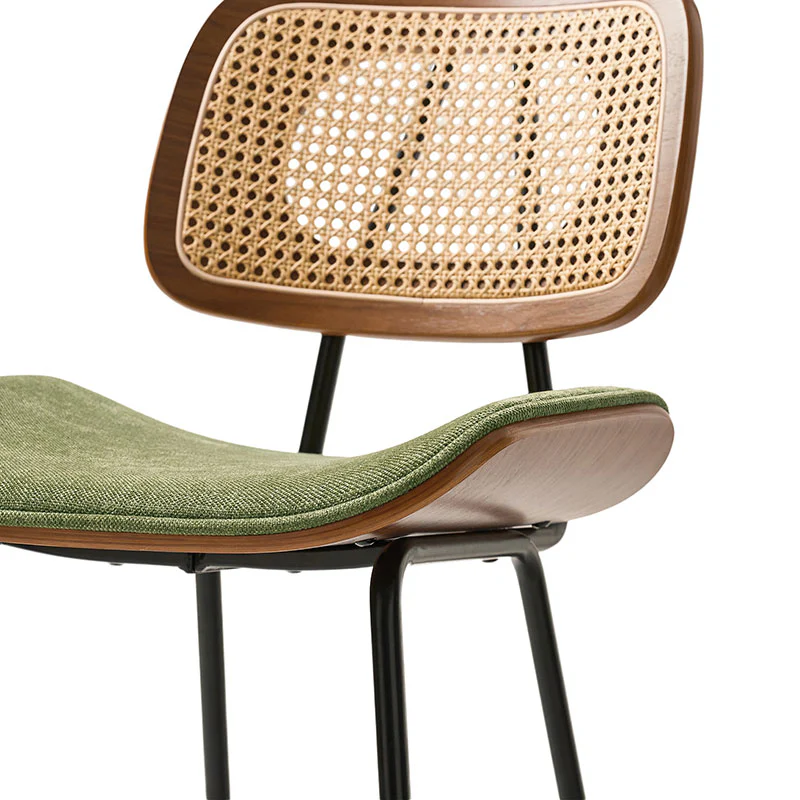 Doley Mid-Century Modern Dining Chair with Rattan Backrest,Set of 2 - Image 29