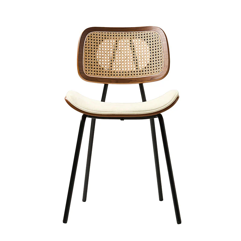 Doley Mid-Century Modern Dining Chair with Rattan Backrest,Set of 2 - Image 34