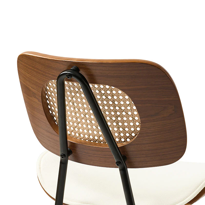 Doley Mid-Century Modern Dining Chair with Rattan Backrest,Set of 2 - Image 38