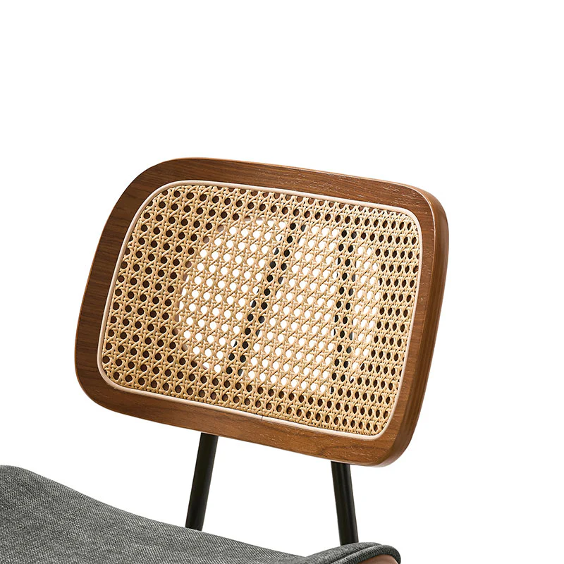 Doley Mid-Century Modern Dining Chair with Rattan Backrest,Set of 2 - Image 43