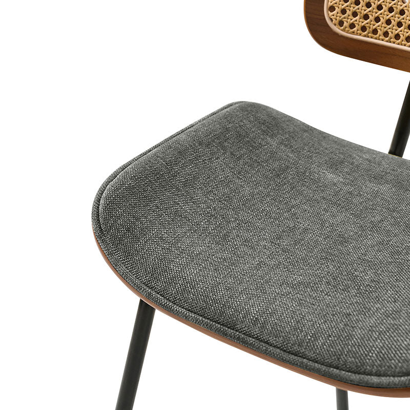 Doley Mid-Century Modern Dining Chair with Rattan Backrest,Set of 2 - Image 44