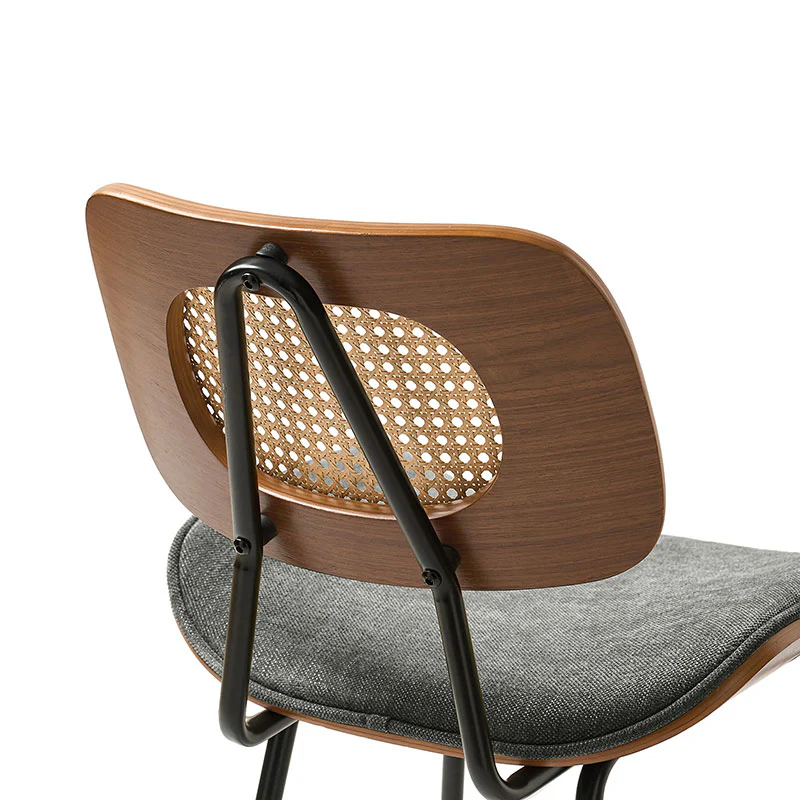 Doley Mid-Century Modern Dining Chair with Rattan Backrest,Set of 2 - Image 45