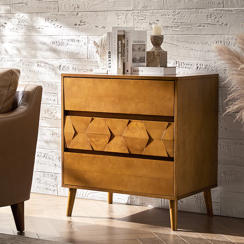 Haidee Mid-century Modern 3-Drawer Dresser with Built-in Charging Station & Flared Legs - Image 10