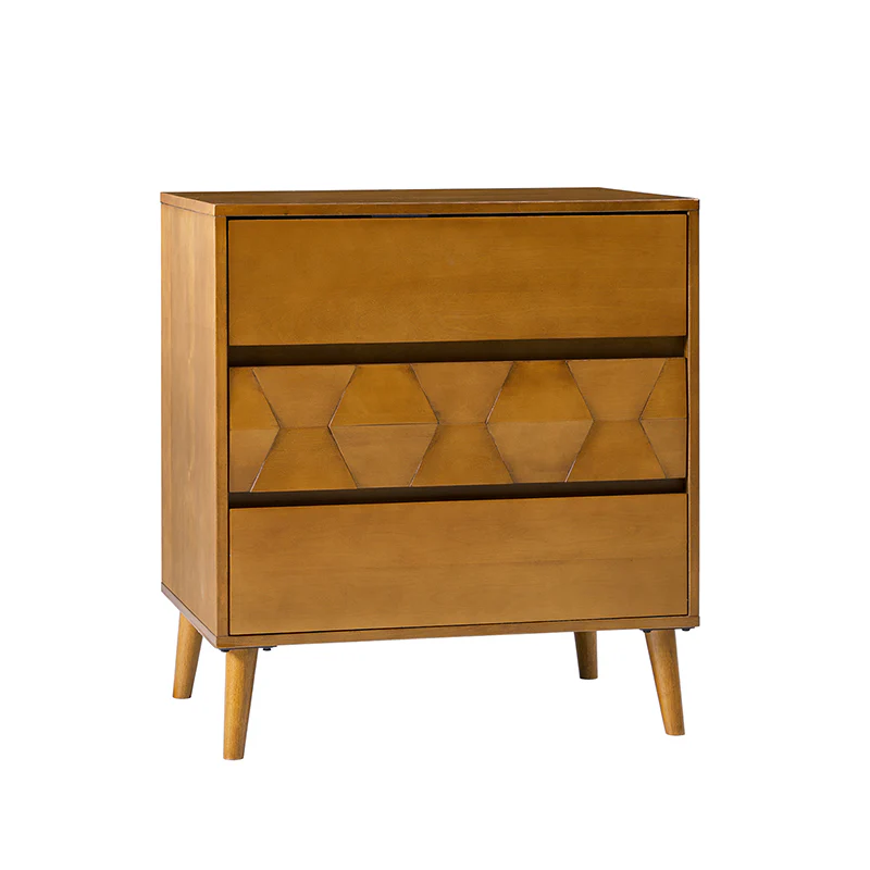 Haidee Mid-century Modern 3-Drawer Dresser with Built-in Charging Station & Flared Legs - Image 12