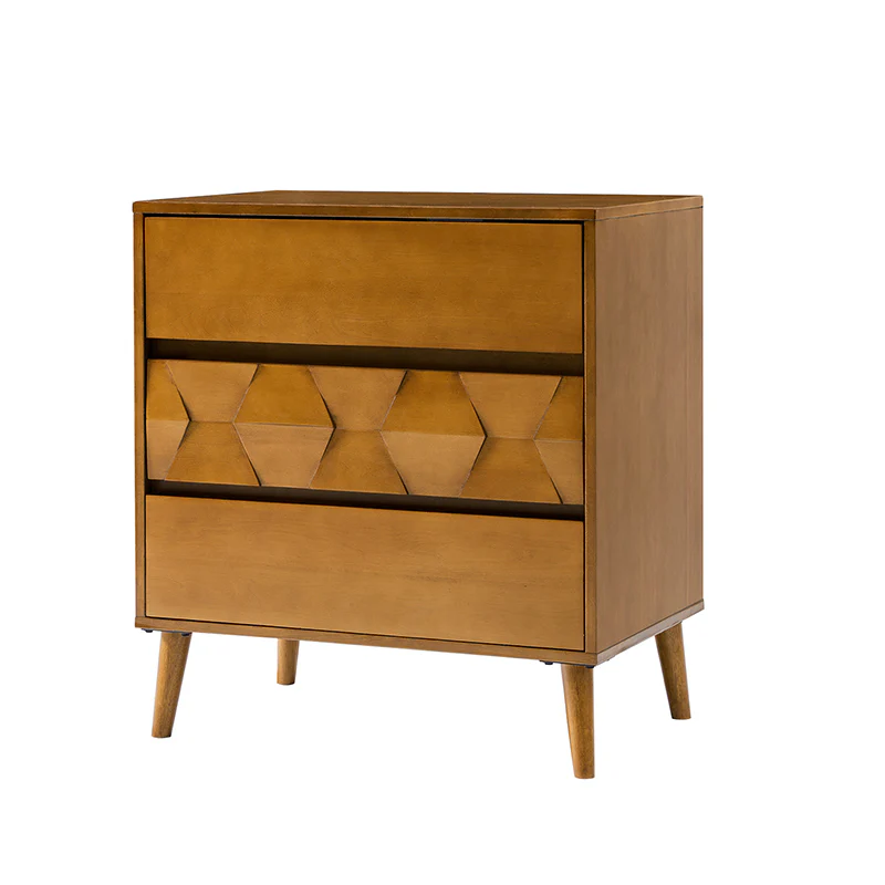 Haidee Mid-century Modern 3-Drawer Dresser with Built-in Charging Station & Flared Legs - Image 13