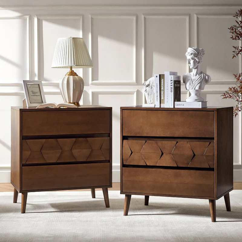 Haidee Mid-century Modern 3-Drawer Dresser with Built-in Charging Station & Flared Legs - Image 17