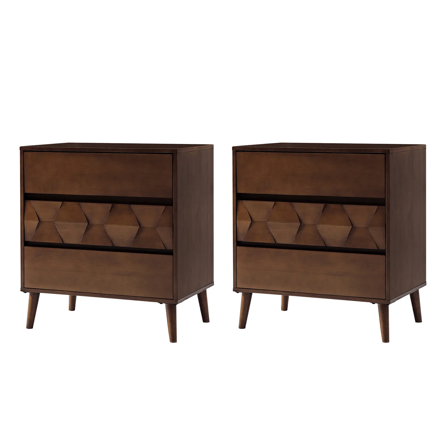 Haidee Mid-century Modern 3-Drawer Dresser with Built-in Charging Station & Flared Legs - Image 20