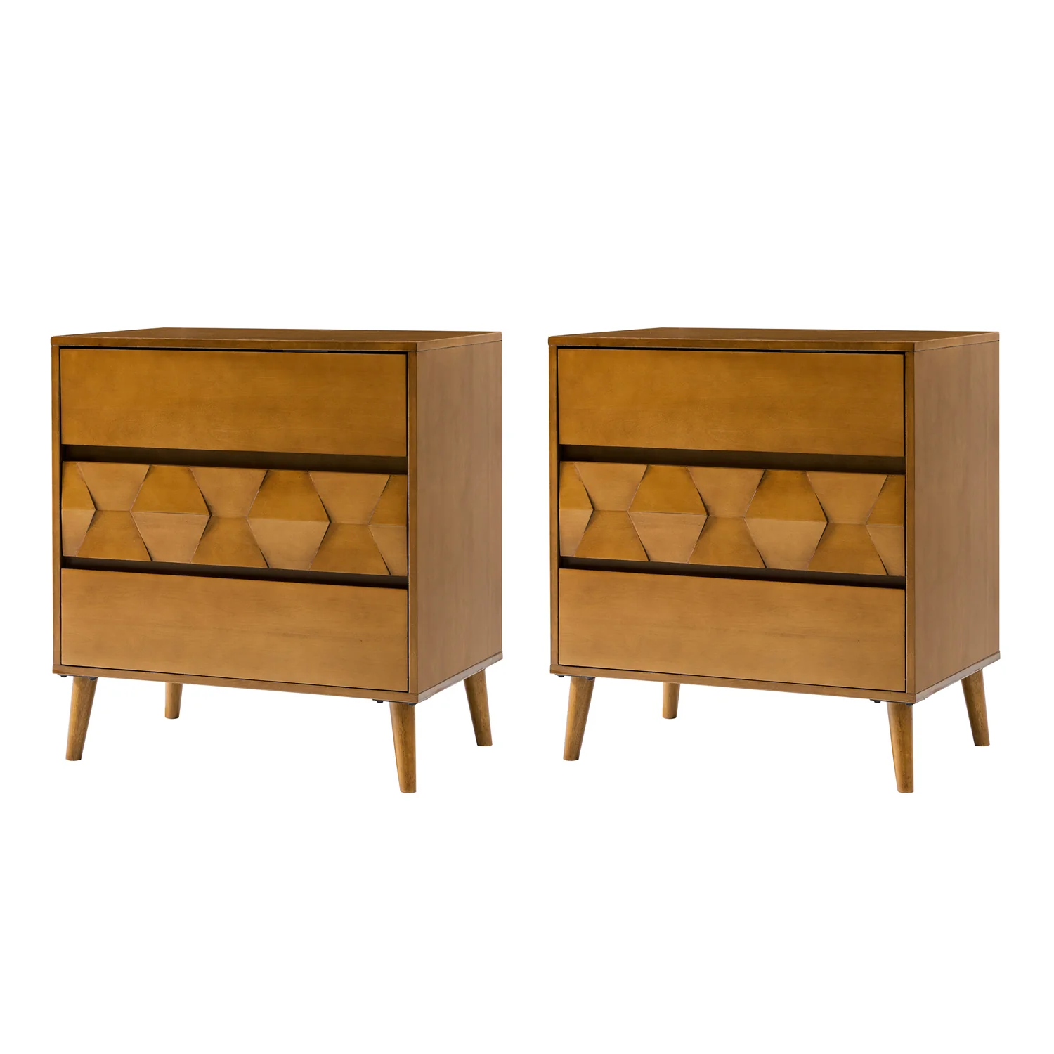 Haidee Mid-century Modern 3-Drawer Dresser with Built-in Charging Station & Flared Legs - Image 25