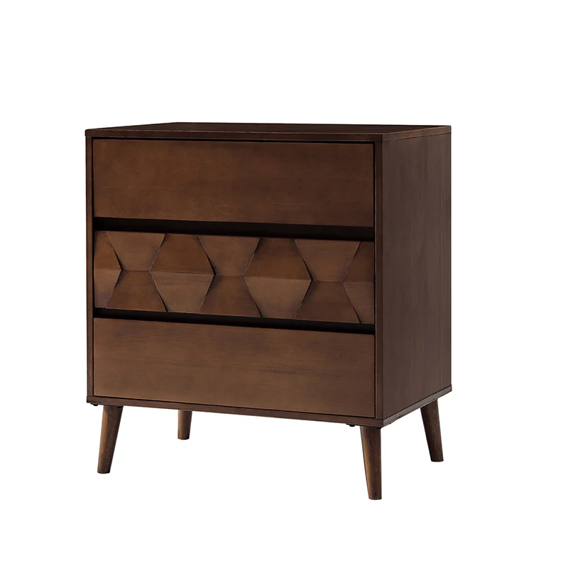 Haidee Mid-century Modern 3-Drawer Dresser with Built-in Charging Station & Flared Legs - Image 5
