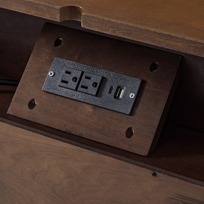 Haidee Mid-century Modern 3-Drawer Dresser with Built-in Charging Station & Flared Legs - Image 7
