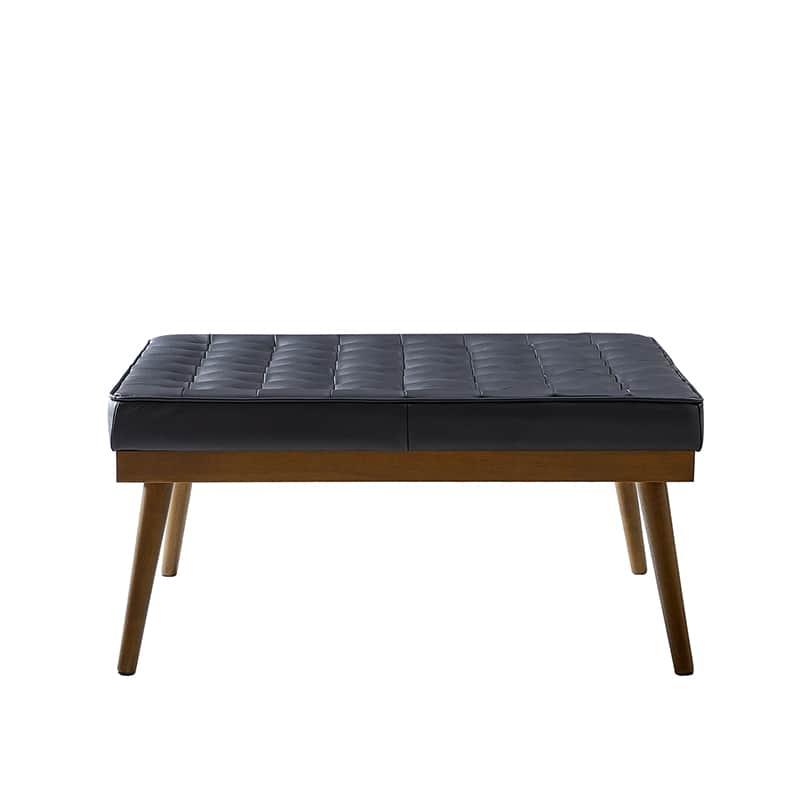 Elisa Mid-century Modern Genuine Leather Ottoman - Image 12