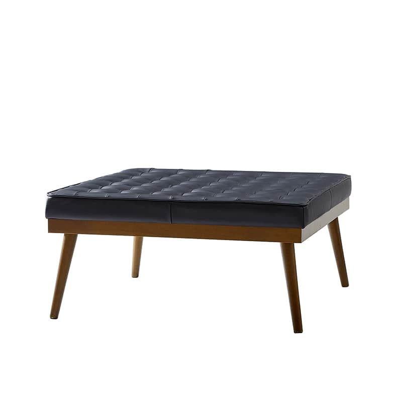 Elisa Mid-century Modern Genuine Leather Ottoman - Image 13